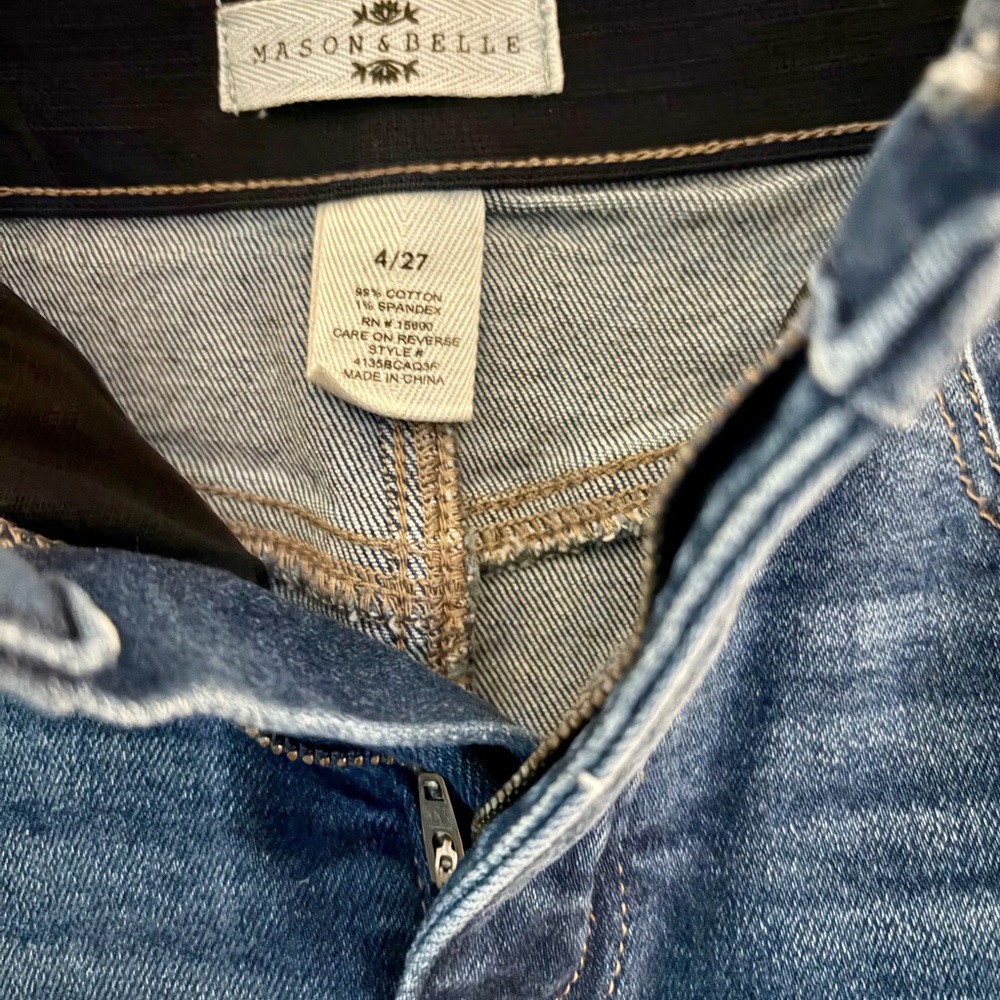 Brand new denim skirt with slit in front